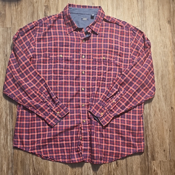 Izod Other - Men's Izod Red and Blue Plaid Flannel Shirt XXL